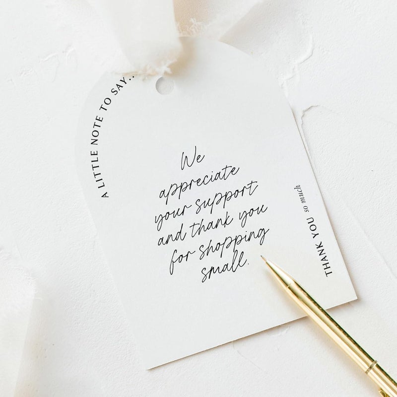 ThreeKin Collective ThreeKin Pack of 50 Thank You Gift Tags, 2 x 3 Rectangular with Pre-Punched Hole for Weddings, Parties, Baby Showers, Events | Hanging Tags for Gift Wrapping - Image 4